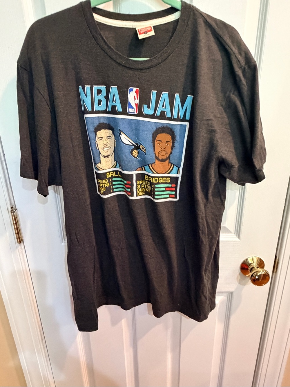 NBA Jam Black Graphic Tee featuring Charlotte Players - Size XL
